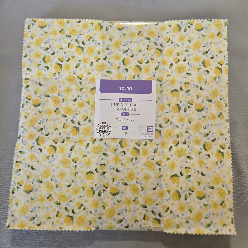 RJR Fabrics June's Cottage Favorites 10x10 Stacker 42 Pcs Yellow Floral MSQC